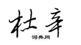 王正良杜辛行書個性簽名怎么寫