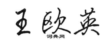 駱恆光王歐英行書個性簽名怎么寫