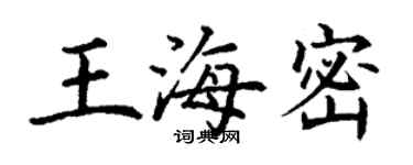 丁謙王海密楷書個性簽名怎么寫