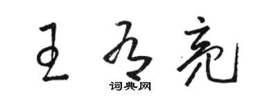 駱恆光王有亮草書個性簽名怎么寫
