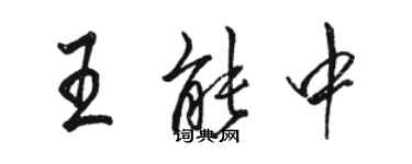 駱恆光王能中行書個性簽名怎么寫