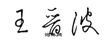 駱恆光王晉波草書個性簽名怎么寫