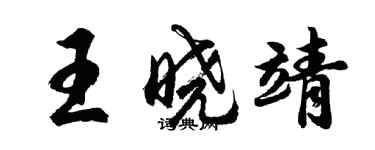 胡問遂王曉靖行書個性簽名怎么寫