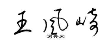 梁錦英王風崎草書個性簽名怎么寫