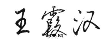 駱恆光王霞漢行書個性簽名怎么寫