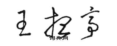 駱恆光王想亭草書個性簽名怎么寫