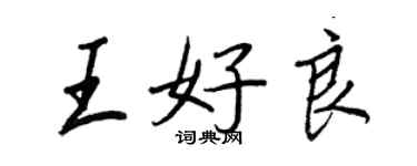 王正良王好良行書個性簽名怎么寫