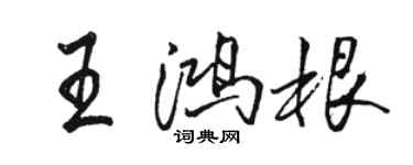 駱恆光王鴻根行書個性簽名怎么寫