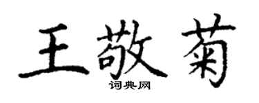 丁謙王敬菊楷書個性簽名怎么寫