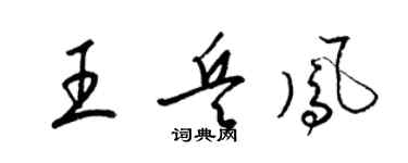 梁錦英王兵鳳草書個性簽名怎么寫