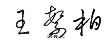 駱恆光王繁柏草書個性簽名怎么寫