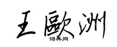 王正良王歐洲行書個性簽名怎么寫