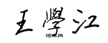 王正良王學江行書個性簽名怎么寫