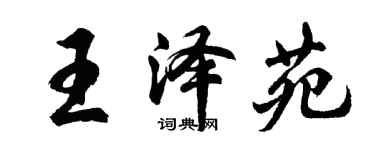 胡問遂王澤苑行書個性簽名怎么寫