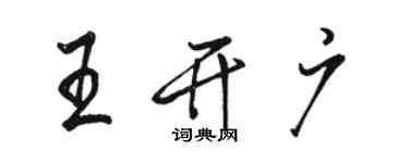 駱恆光王開廣行書個性簽名怎么寫