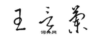 駱恆光王言蘭草書個性簽名怎么寫