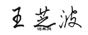 駱恆光王芝波行書個性簽名怎么寫