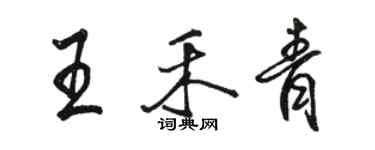 駱恆光王禾青行書個性簽名怎么寫