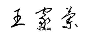 梁錦英王家蘭草書個性簽名怎么寫