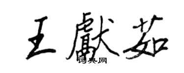 王正良王獻茹行書個性簽名怎么寫