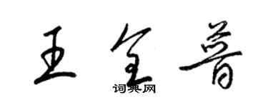 梁錦英王全普草書個性簽名怎么寫