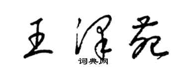 梁錦英王澤苑草書個性簽名怎么寫