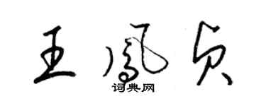 梁錦英王鳳貞草書個性簽名怎么寫