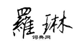 王正良羅琳行書個性簽名怎么寫