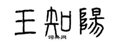 曾慶福王知陽篆書個性簽名怎么寫