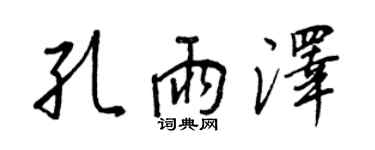 王正良孔雨澤行書個性簽名怎么寫