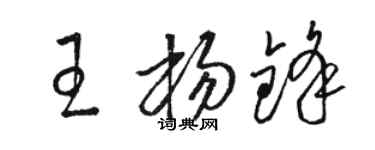 駱恆光王楊鋒草書個性簽名怎么寫