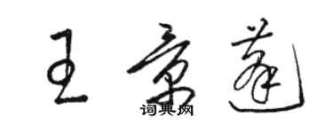 駱恆光王景蓬草書個性簽名怎么寫