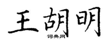 丁謙王胡明楷書個性簽名怎么寫