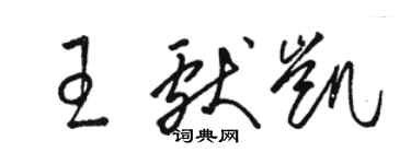 駱恆光王獻凱草書個性簽名怎么寫