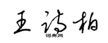 梁錦英王詩柏草書個性簽名怎么寫