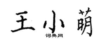 何伯昌王小萌楷書個性簽名怎么寫
