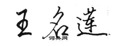 駱恆光王名蓮行書個性簽名怎么寫