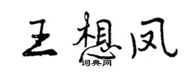 曾慶福王想鳳行書個性簽名怎么寫