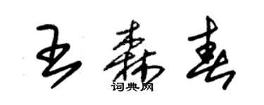 朱錫榮王森春草書個性簽名怎么寫