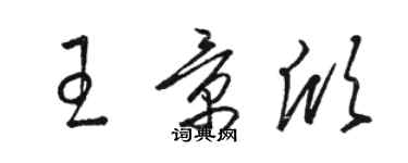 駱恆光王景欣草書個性簽名怎么寫