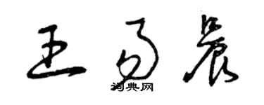 曾慶福王易晨草書個性簽名怎么寫