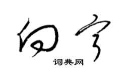 梁錦英向寧草書個性簽名怎么寫