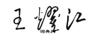 駱恆光王耀江草書個性簽名怎么寫