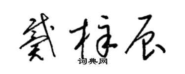 梁錦英戴梓辰草書個性簽名怎么寫