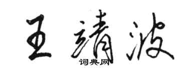駱恆光王靖波行書個性簽名怎么寫