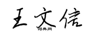 王正良王文信行書個性簽名怎么寫