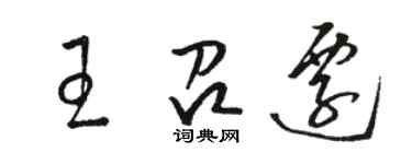 駱恆光王召遷草書個性簽名怎么寫