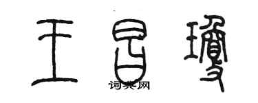 陳墨王昌瓊篆書個性簽名怎么寫