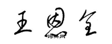 梁錦英王恩全草書個性簽名怎么寫