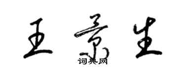 梁錦英王景生草書個性簽名怎么寫